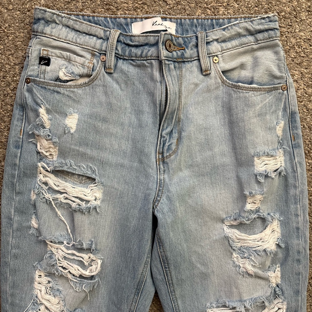 KanCan Ripped Distressed Giovanna High Rise Mom Jeans Size 5 26 - Picture 5 of 16